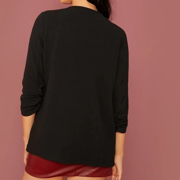 ❗️ Blazer jacket 3/4 scrunch sleeve collarless white - Picture 7 of 7